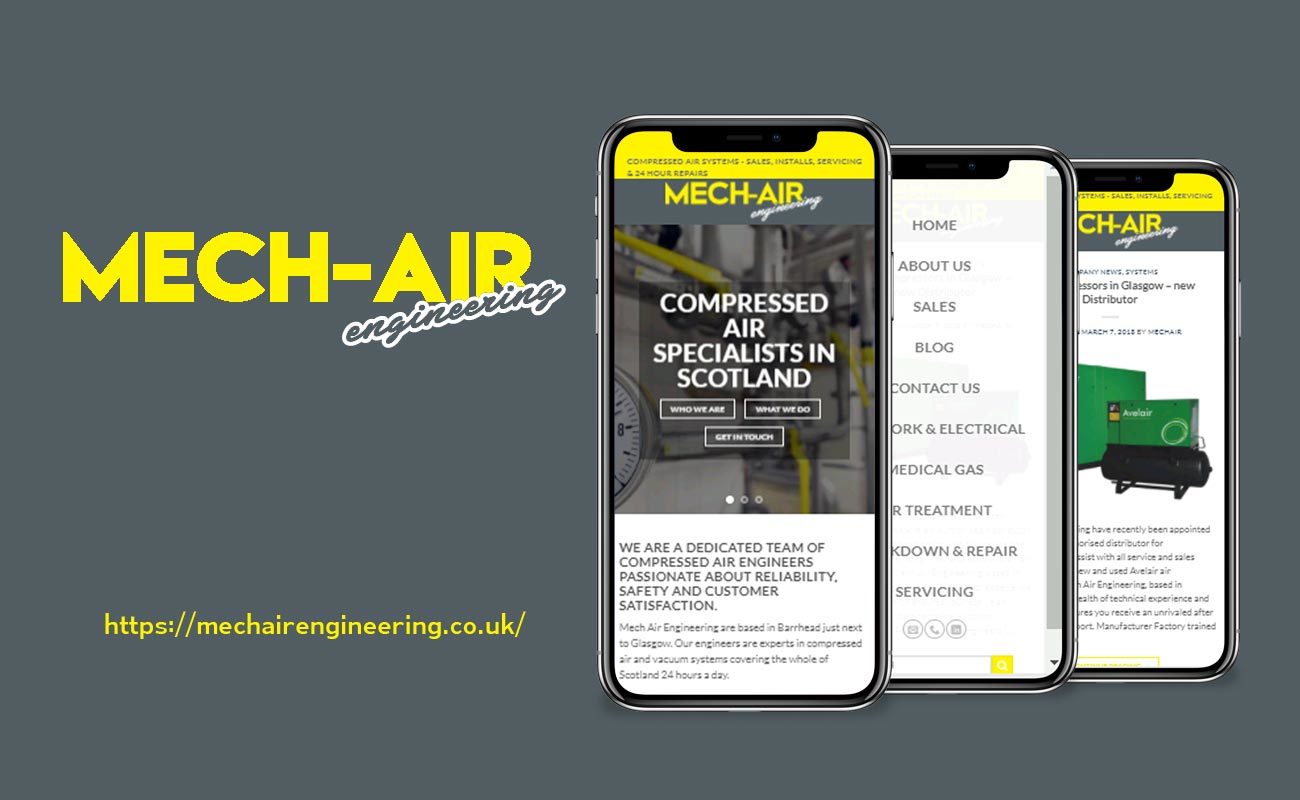 mechair, engineering, paisley, glasgow, barrhead, compressed air, specialist, scotland, website, design